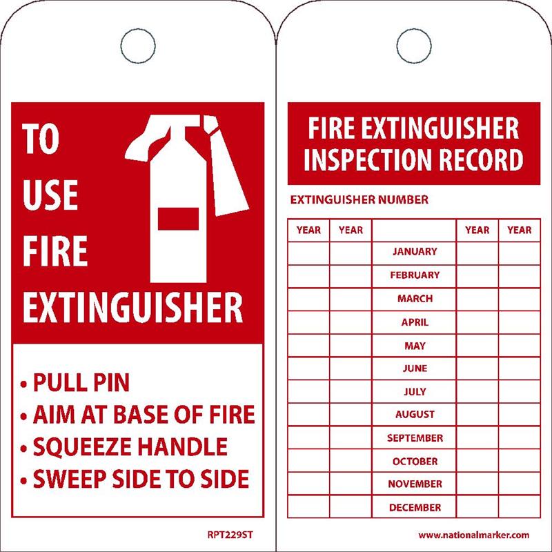 EZ PULL FIRE EXTINGUISHER INSPECTION TAG - Tagged Gloves